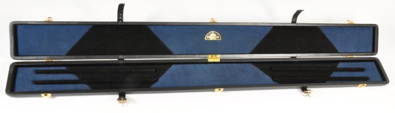 Peradon Three-Quarter Black and Blue Large Diamond Cue Case (Open)