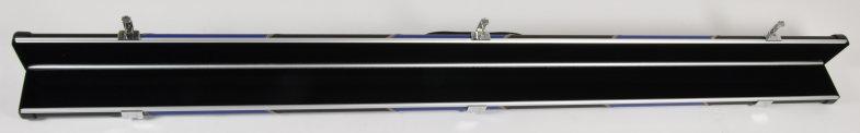 Peradon Halo Three-Quarter Black/Blue Stripe Leather Effect Aluminium Case (Open)